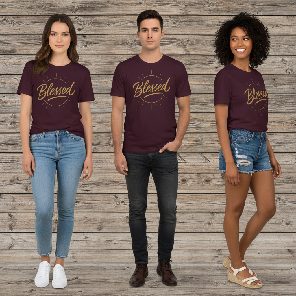 Radiant Blessed T-Shirt_triple_model