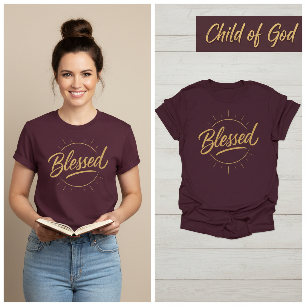 Radiant Blessed T-Shirt_model_flat