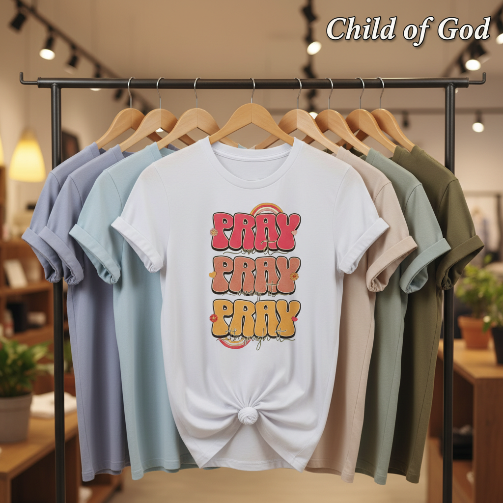 Pray On It Pray Over It Pray Through It T-Shirt_boutique_rack