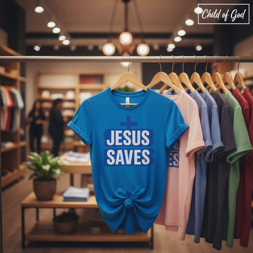 Bold Jesus Saves T-Shirt_boutique_rack