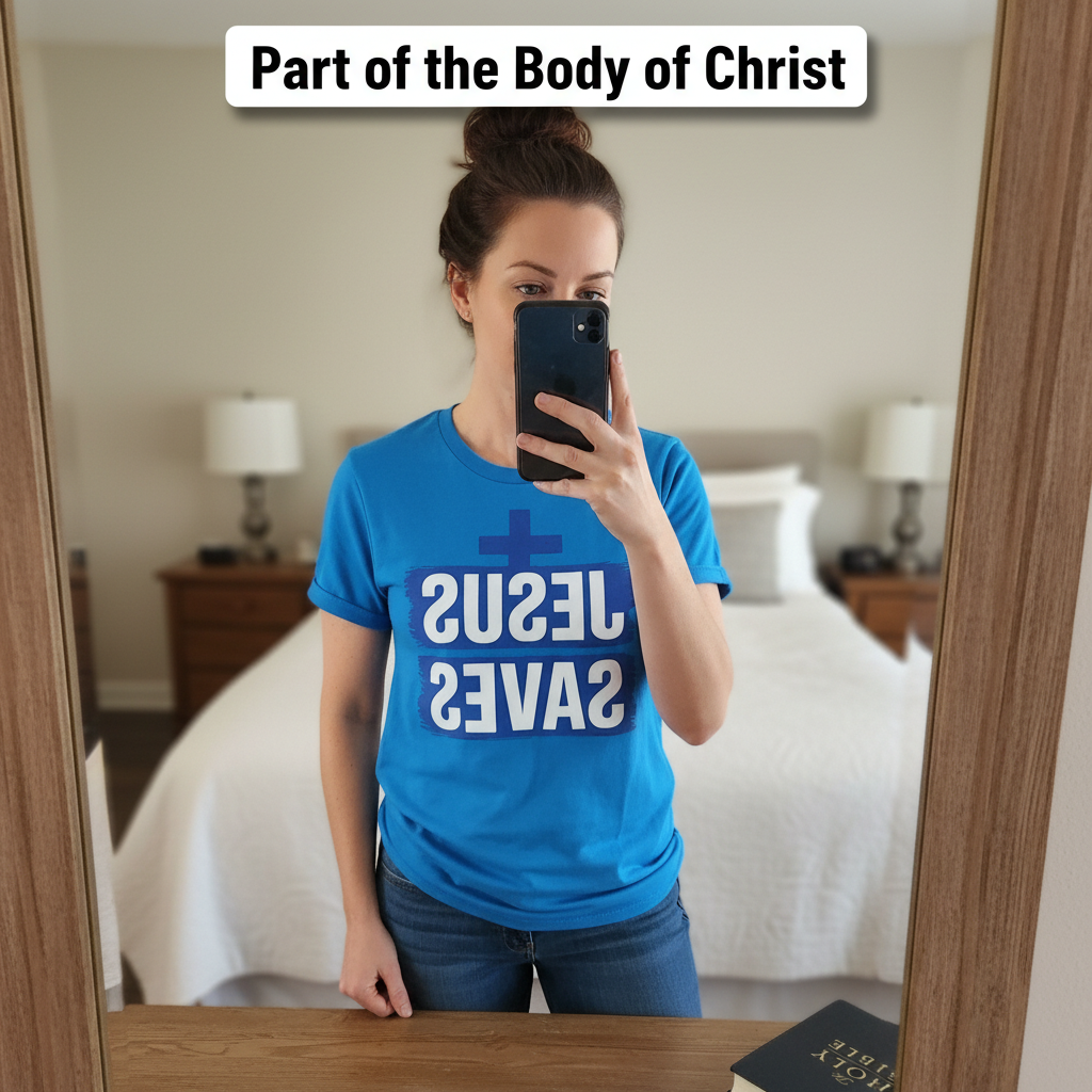 Bold Jesus Saves T-Shirt_mirror_selfie