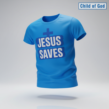 Bold Jesus Saves T-Shirt_3d_float