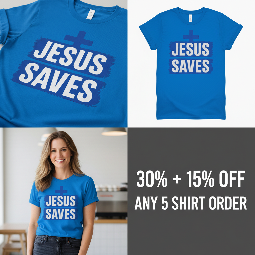 Bold Jesus Saves T-Shirt_4_panel