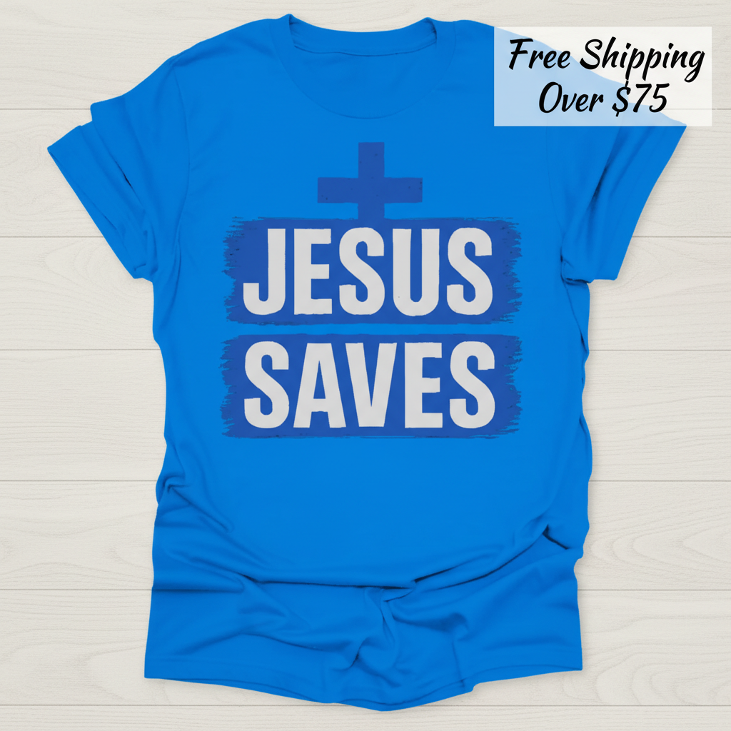 Bold Jesus Saves T-Shirt_clean