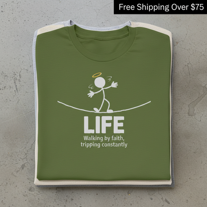 Walking in Faith T-Shirt_stacked_flatlay