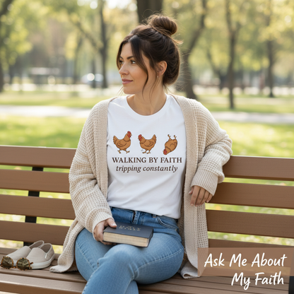 Walking By Faith Chicken T-Shirt__pair