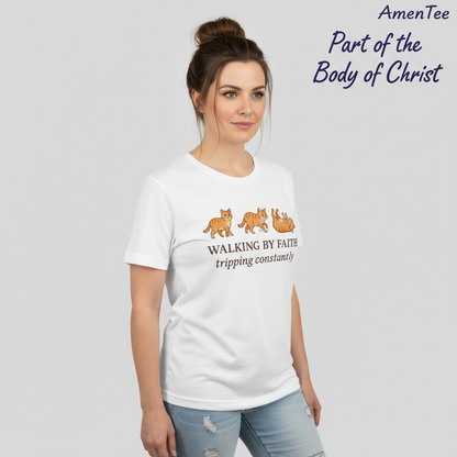 Walking By Faith Cat T-Shirt__hero