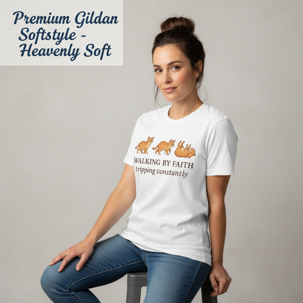 Walking By Faith Cat T-Shirt__benefit