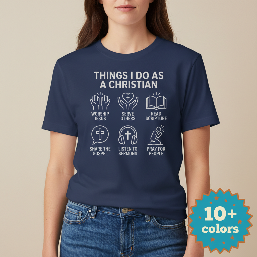 Things I Do As A Christian T-Shirt_badge