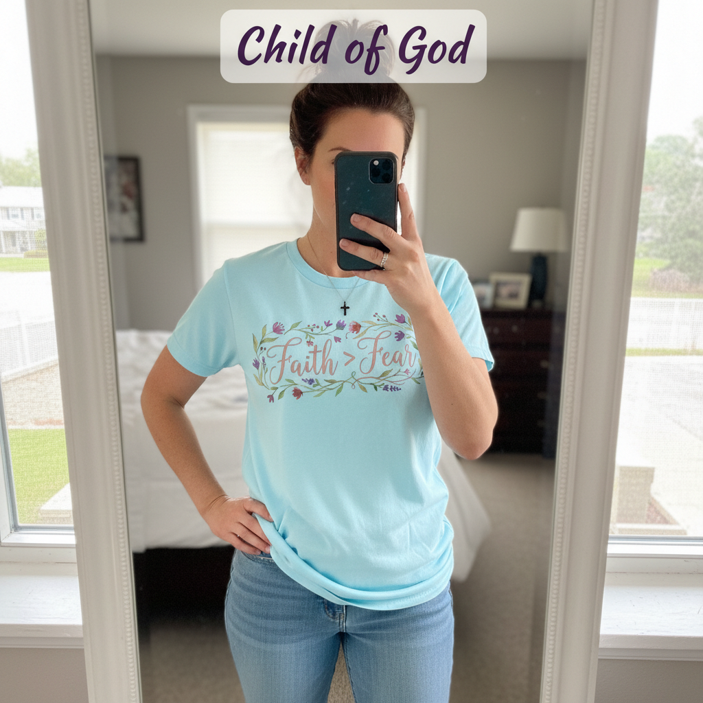 Faith Over Fear T-Shirt_mirror_selfie