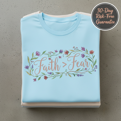 Faith Over Fear T-Shirt_stacked_flatlay