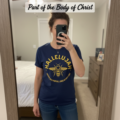 Hallelujah Bee Purpose T-Shirt_mirror_selfie