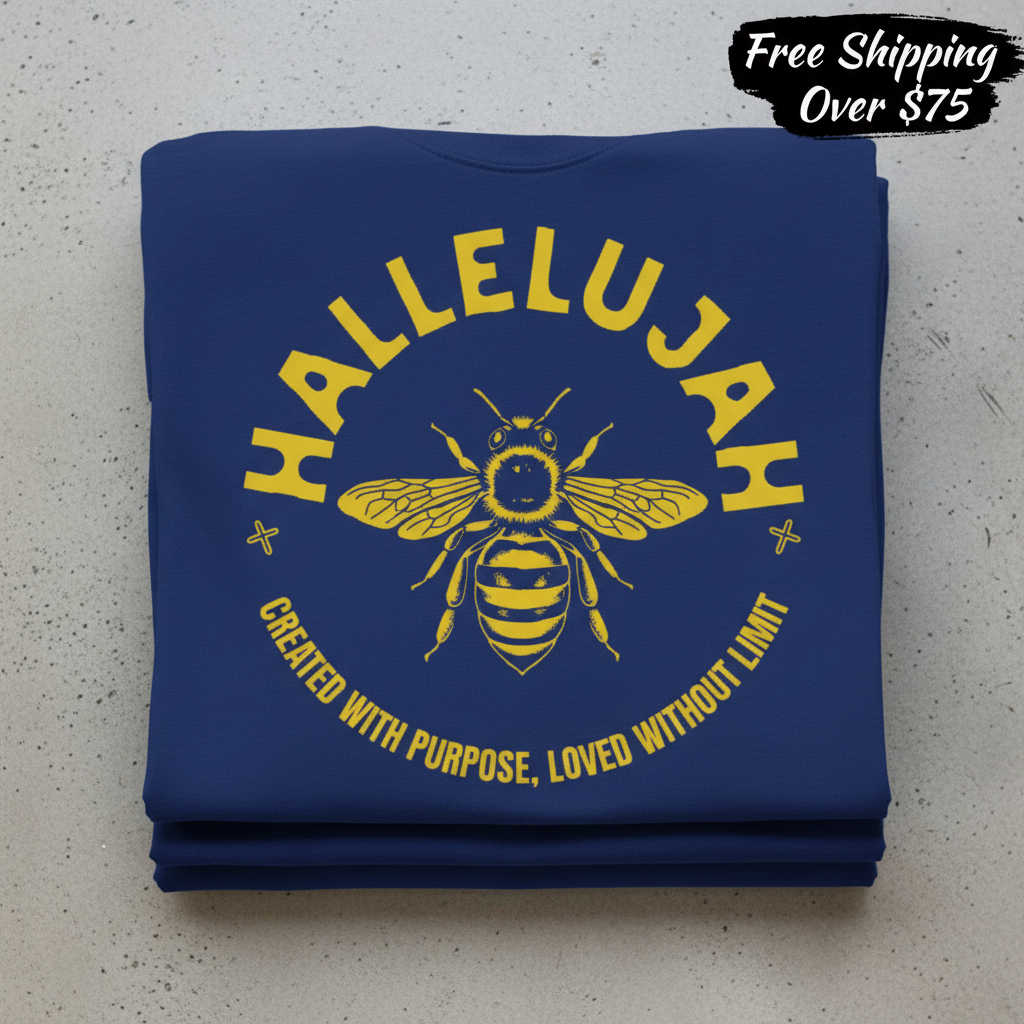 Hallelujah Bee Purpose T-Shirt_stacked_flatlay