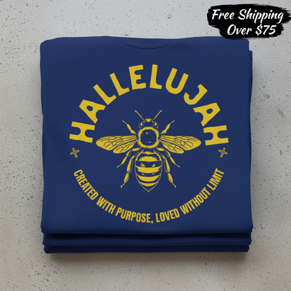 Hallelujah Bee Purpose T-Shirt_stacked_flatlay
