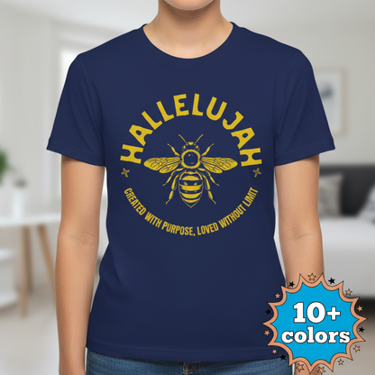 Hallelujah Bee Purpose T-Shirt_badge