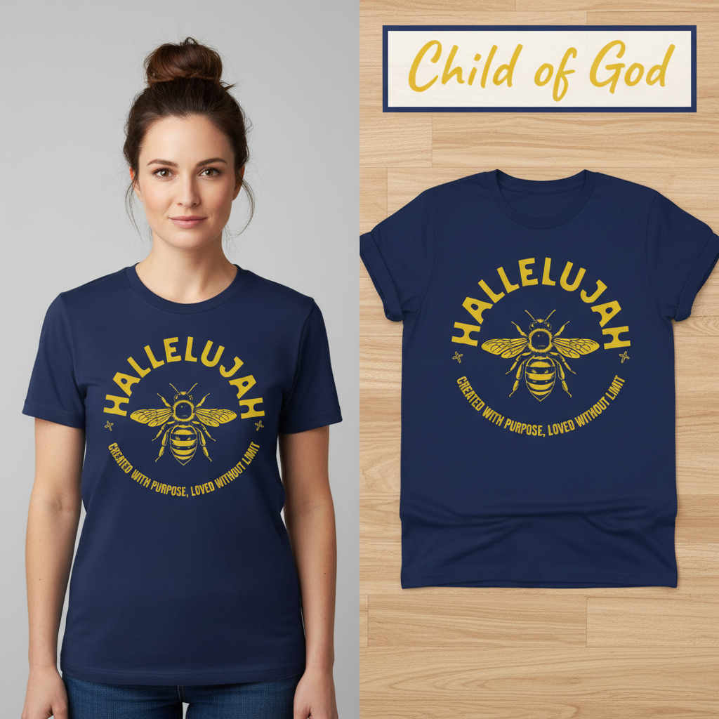 Hallelujah Bee Purpose T-Shirt_model_flat
