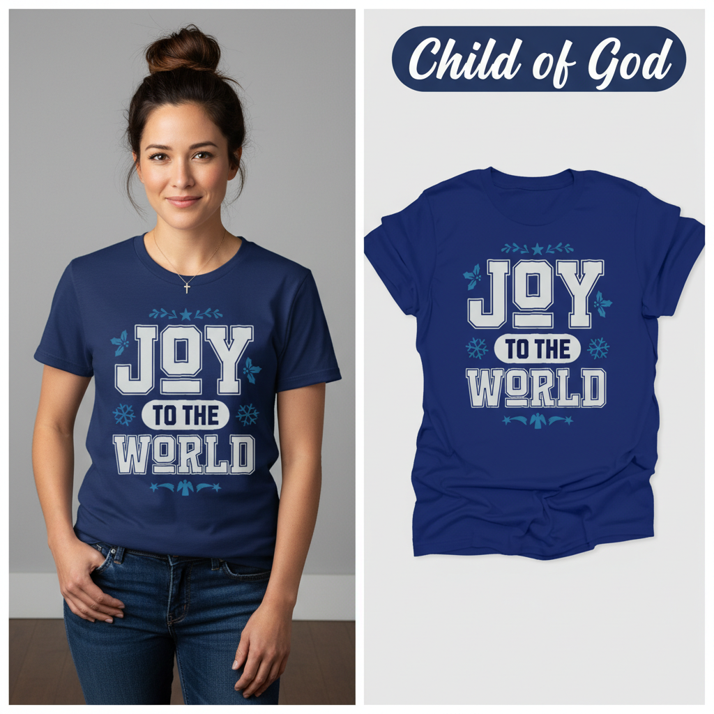 Joy to the World T-Shirt_model_flat