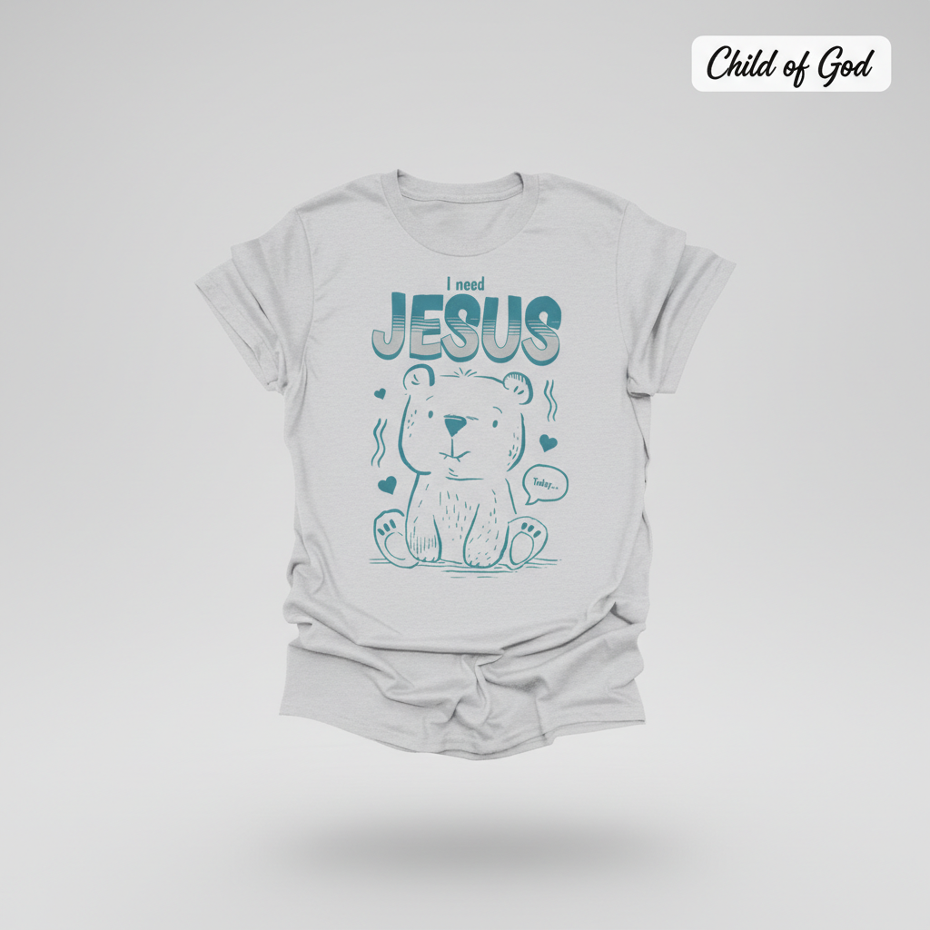 I Need Jesus Bear T-Shirt_3d_float