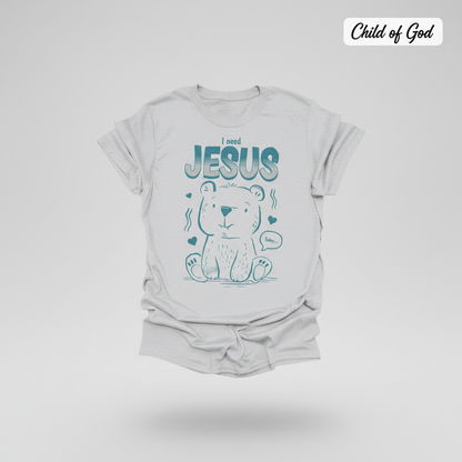 I Need Jesus Bear T-Shirt_3d_float