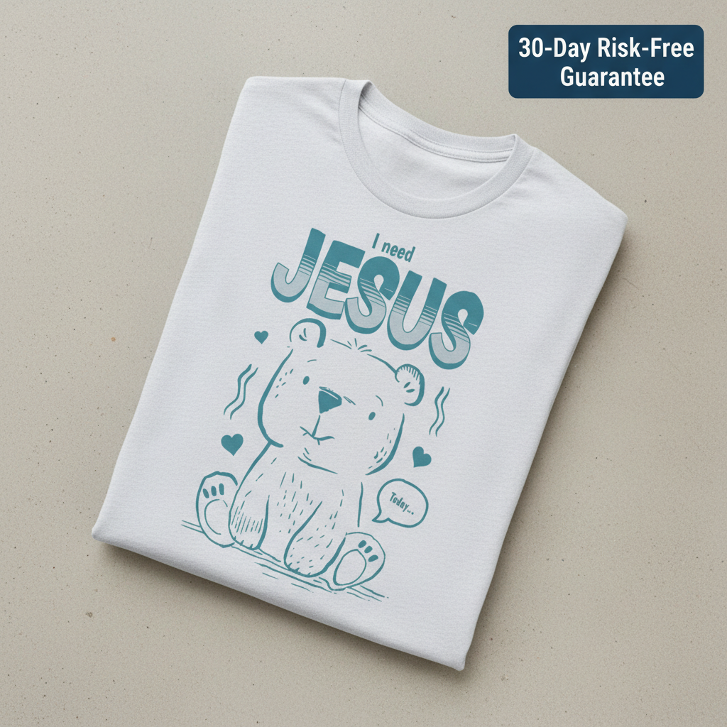 I Need Jesus Bear T-Shirt_fold_tilt