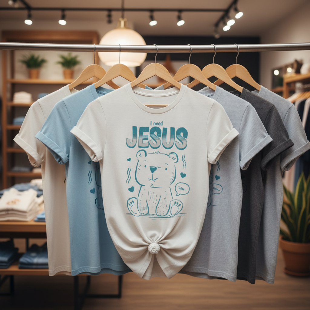 I Need Jesus Bear T-Shirt_boutique_rack