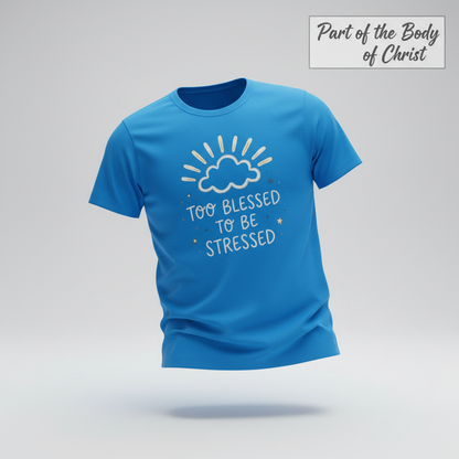 Too Blessed to Be Stressed T-Shirt_3d_float