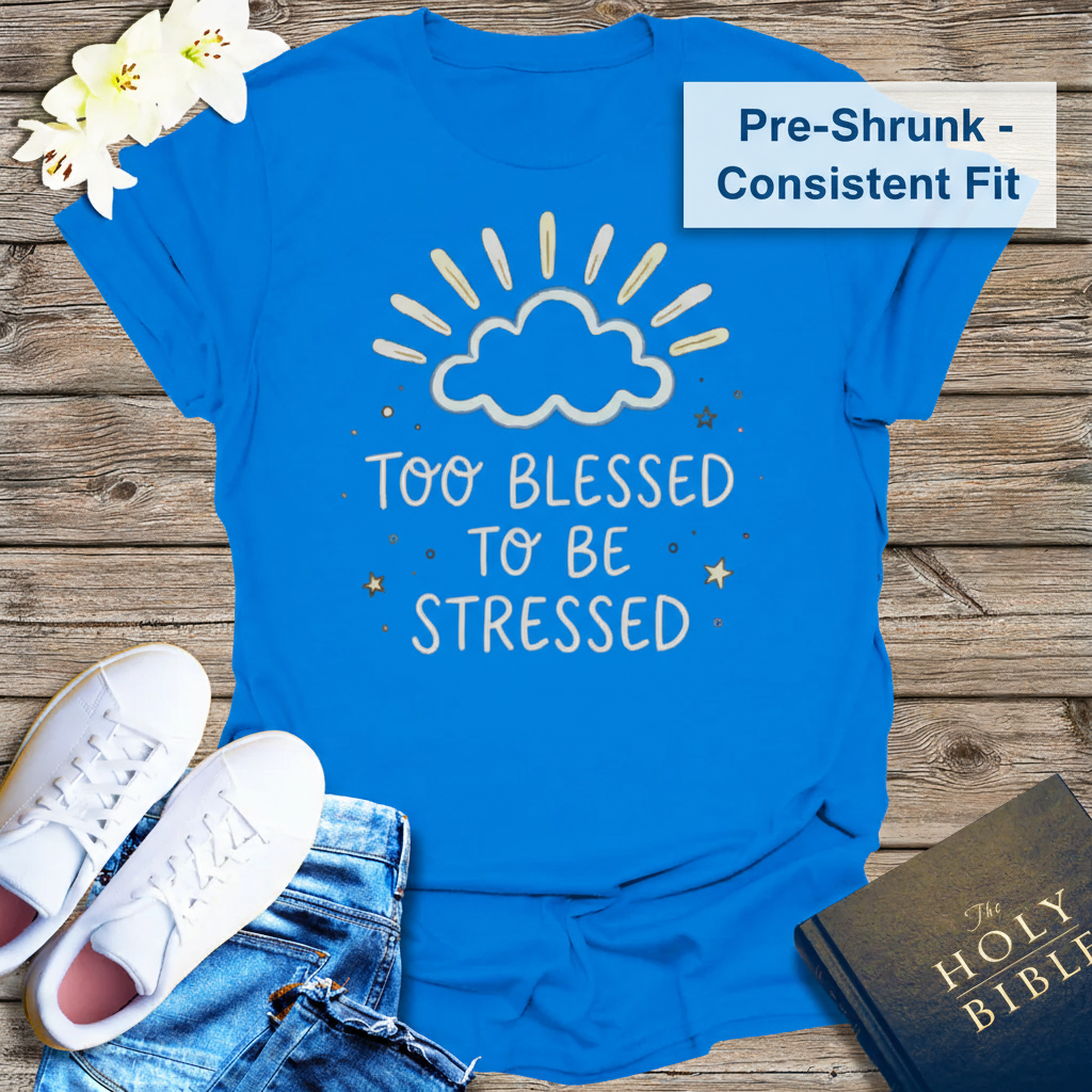 Too Blessed to Be Stressed T-Shirt_clean