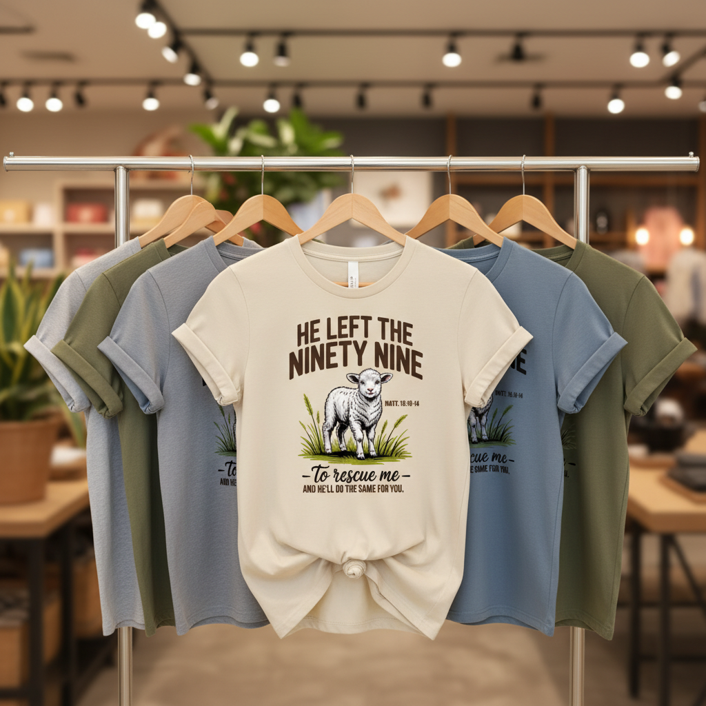 He Left the Ninety-Nine T-Shirt_boutique_rack