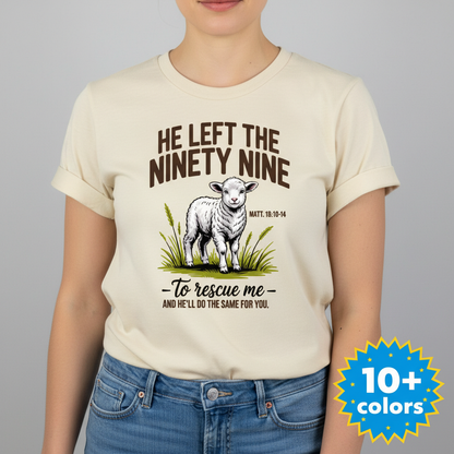 He Left the Ninety-Nine T-Shirt_badge