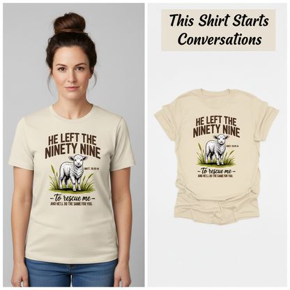 He Left the Ninety-Nine T-Shirt_model_flat