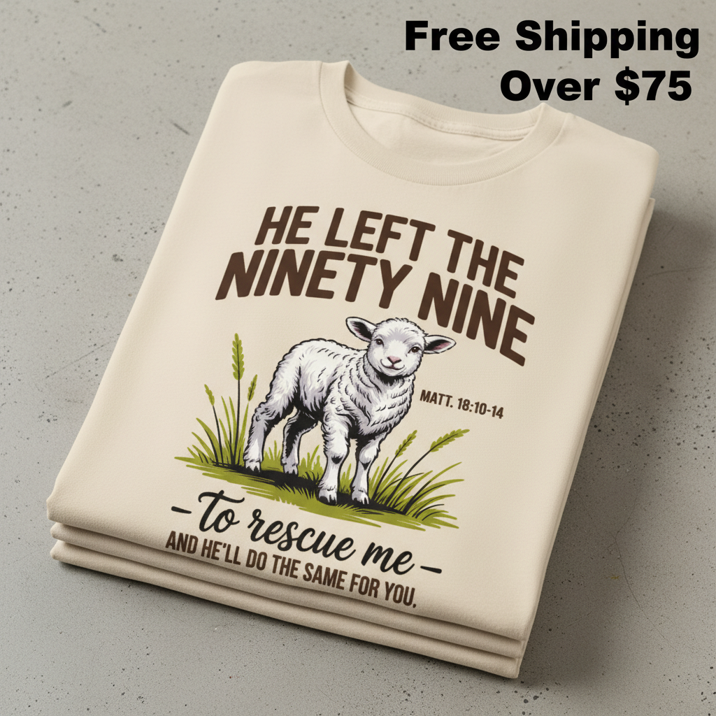 He Left the Ninety-Nine T-Shirt_stacked_flatlay