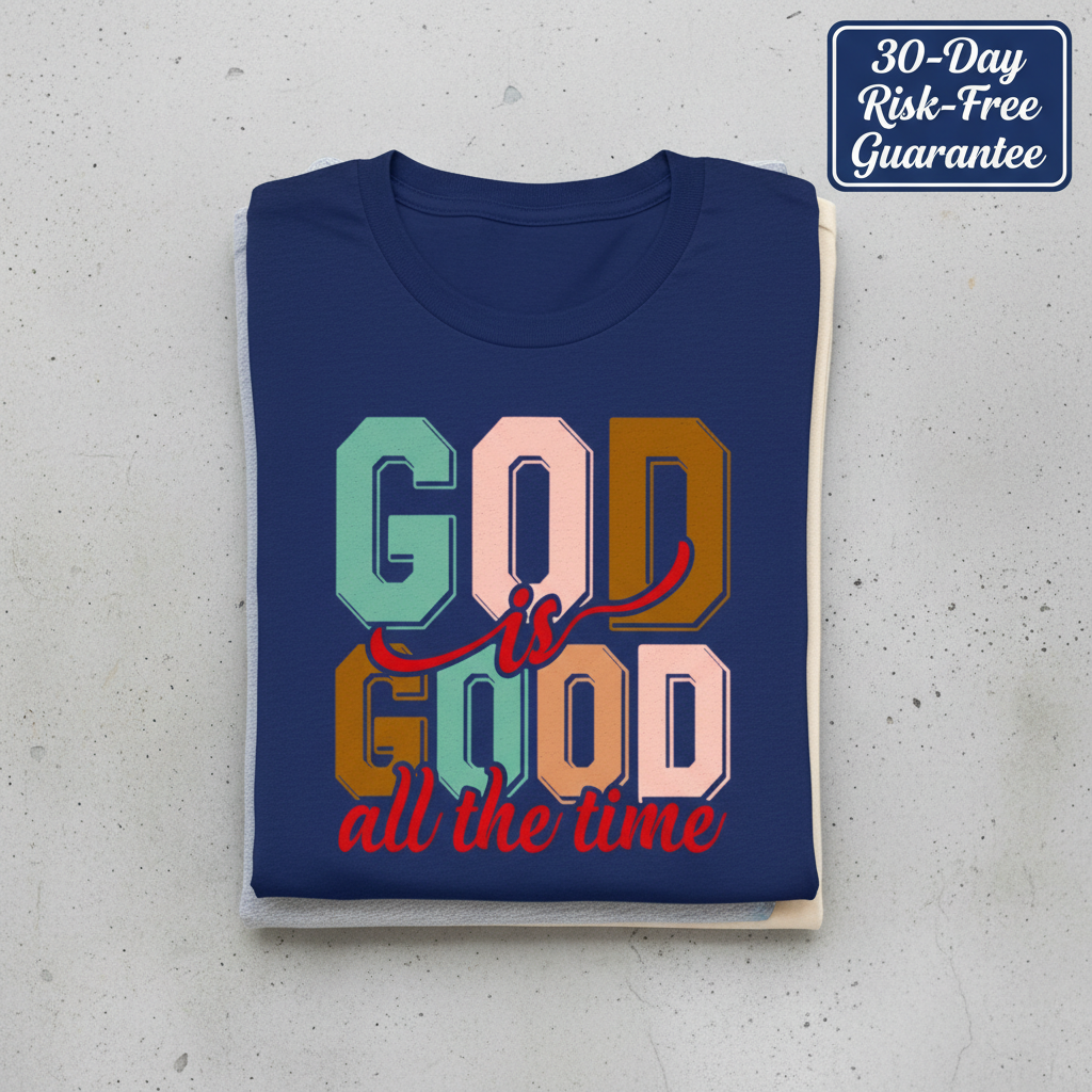 God Is Good All the Time T-Shirt_stacked_flatlay