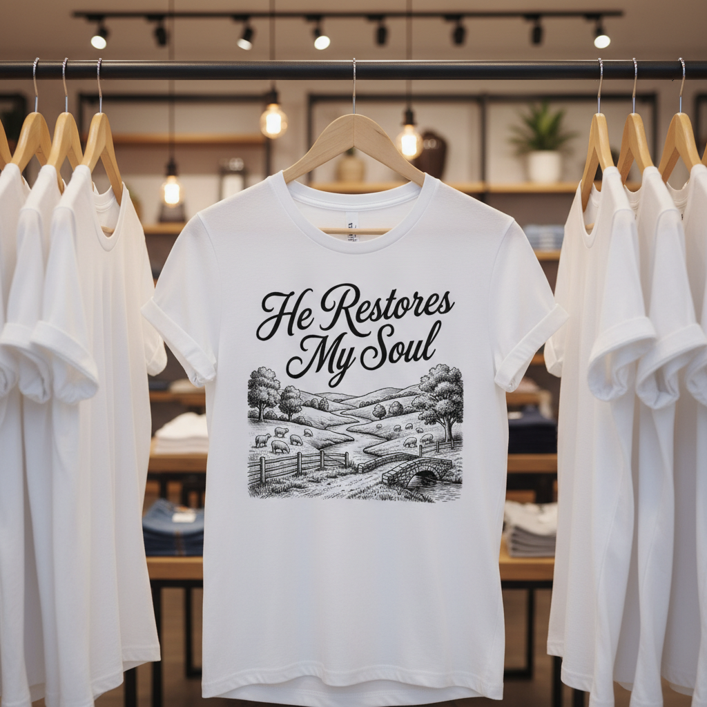 He Restores My Soul T-Shirt_boutique_rack