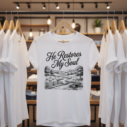 He Restores My Soul T-Shirt_boutique_rack