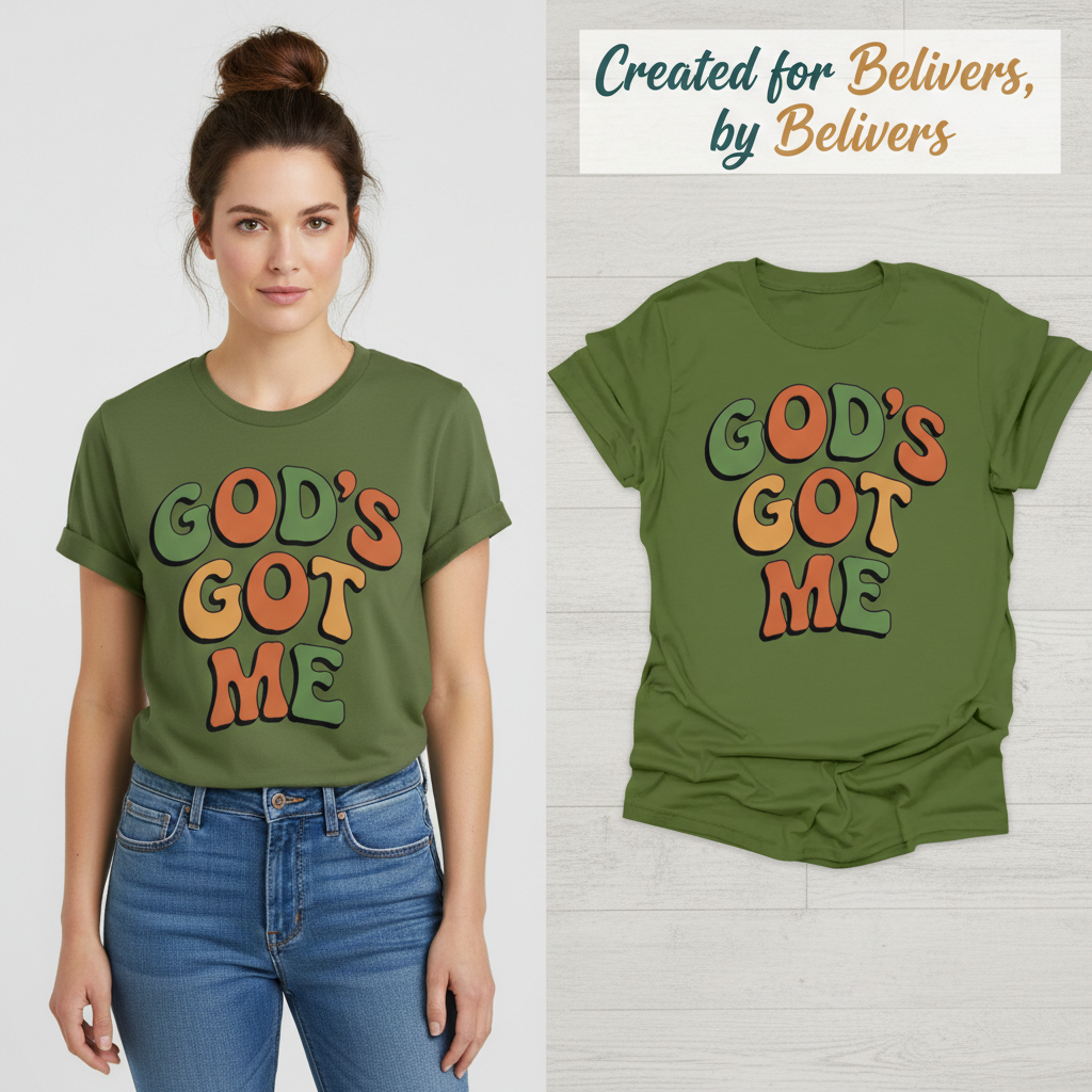 God's Got Me T-Shirt_model_flat