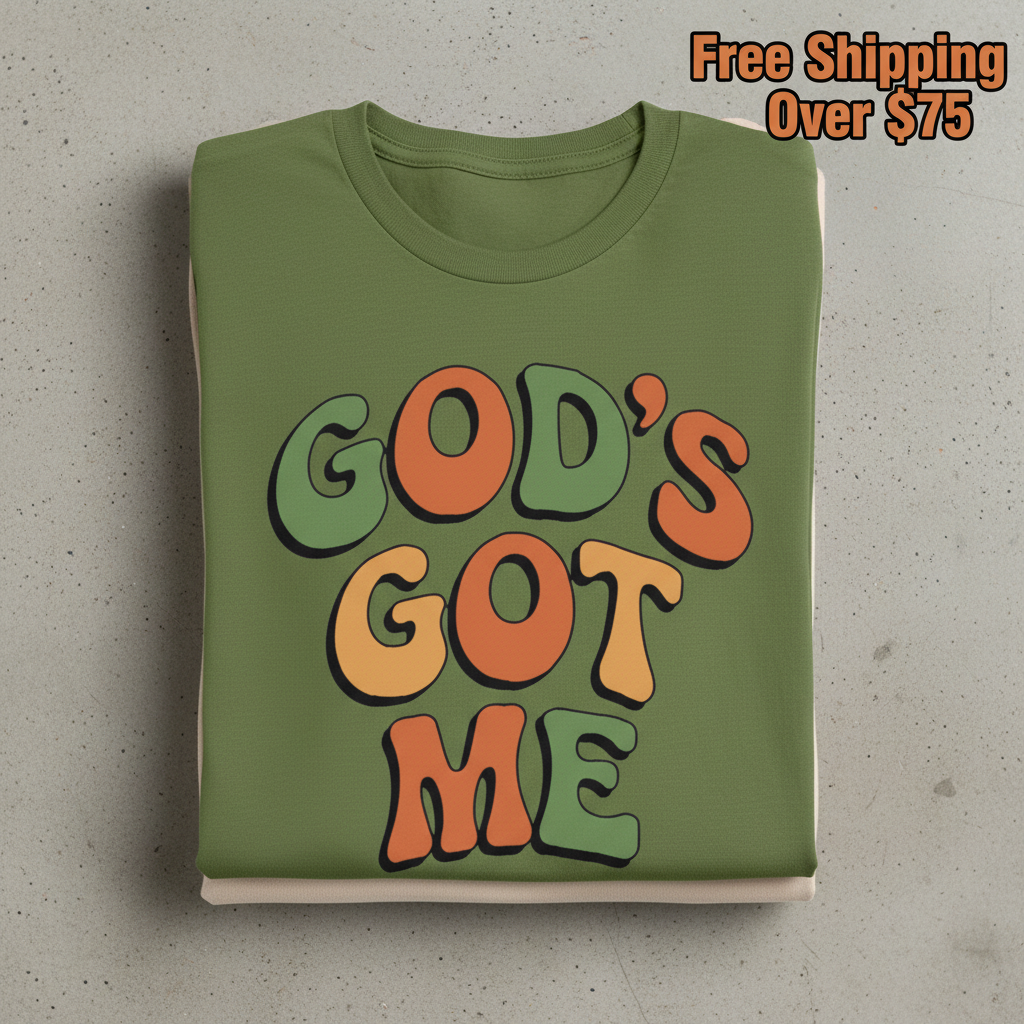 God's Got Me T-Shirt_stacked_flatlay