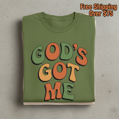 God's Got Me T-Shirt_stacked_flatlay