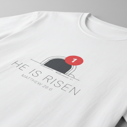 He Is Risen Notification T-Shirt__detail