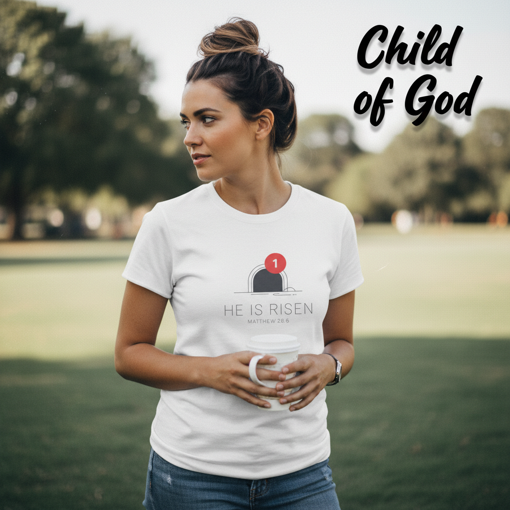 He Is Risen Notification T-Shirt__lifestyle
