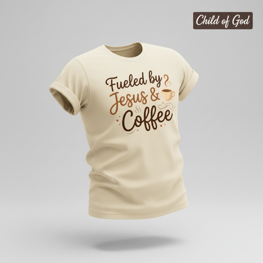 Fueled by Jesus & Coffee T-Shirt_3d_float