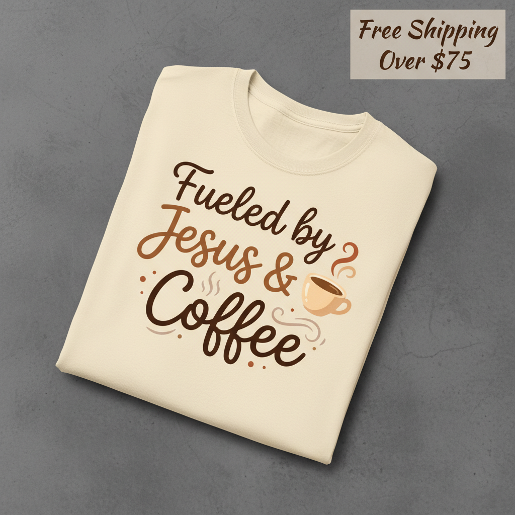 Fueled by Jesus & Coffee T-Shirt_fold_tilt