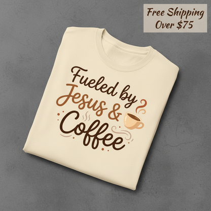 Fueled by Jesus & Coffee T-Shirt_fold_tilt