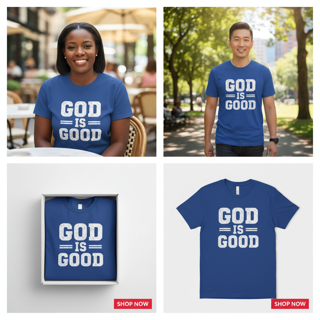 God Is Good T-Shirt_dual_model_life