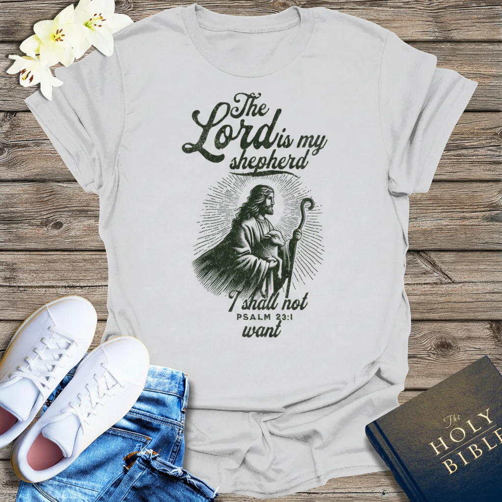 The Lord Is My Shepherd T-Shirt_triple_model