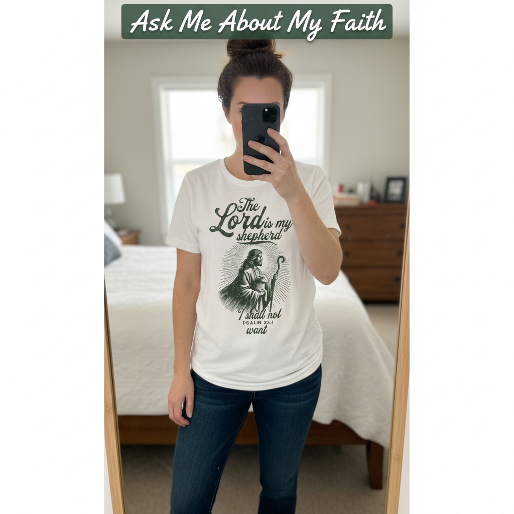 The Lord Is My Shepherd T-Shirt_mirror_selfie