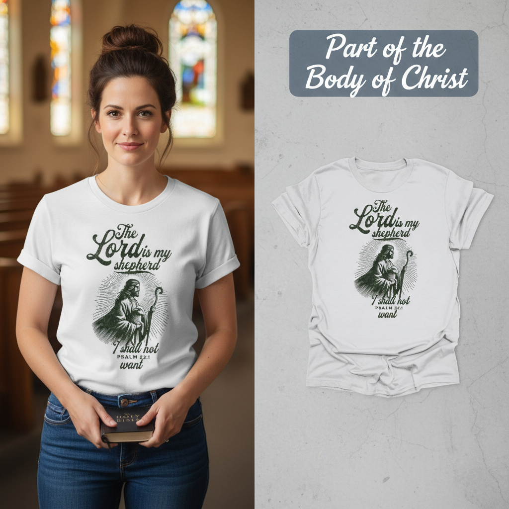 The Lord Is My Shepherd T-Shirt_model_flat