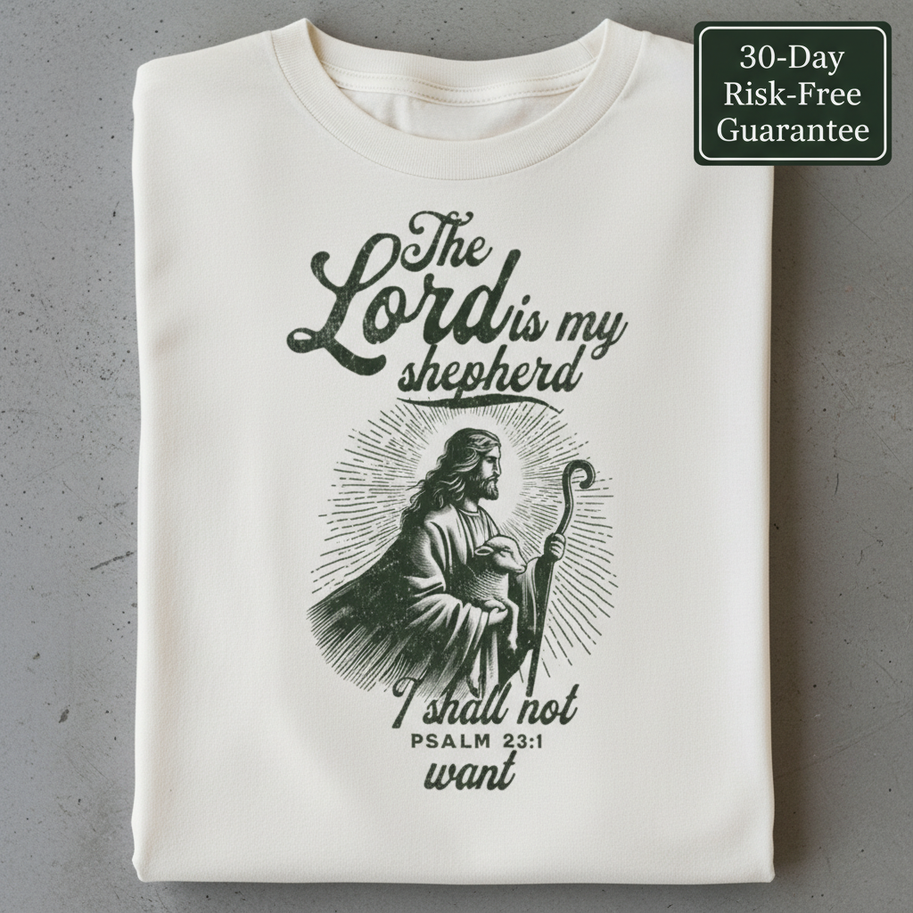 The Lord Is My Shepherd T-Shirt_stacked_flatlay