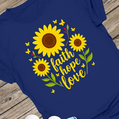 Faith Hope Love Sunflower T-Shirt_extreme_za
