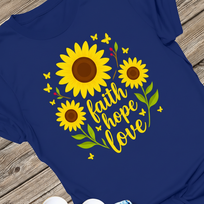 Faith Hope Love Sunflower T-Shirt_extreme_za