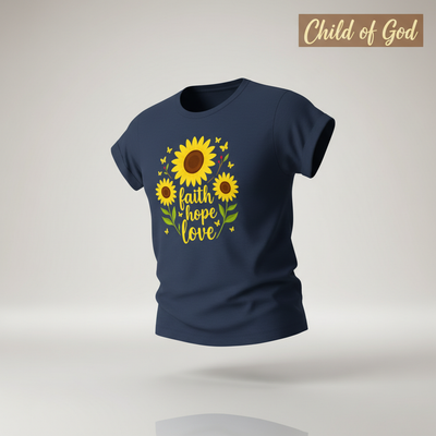 Faith Hope Love Sunflower T-Shirt_3d_float
